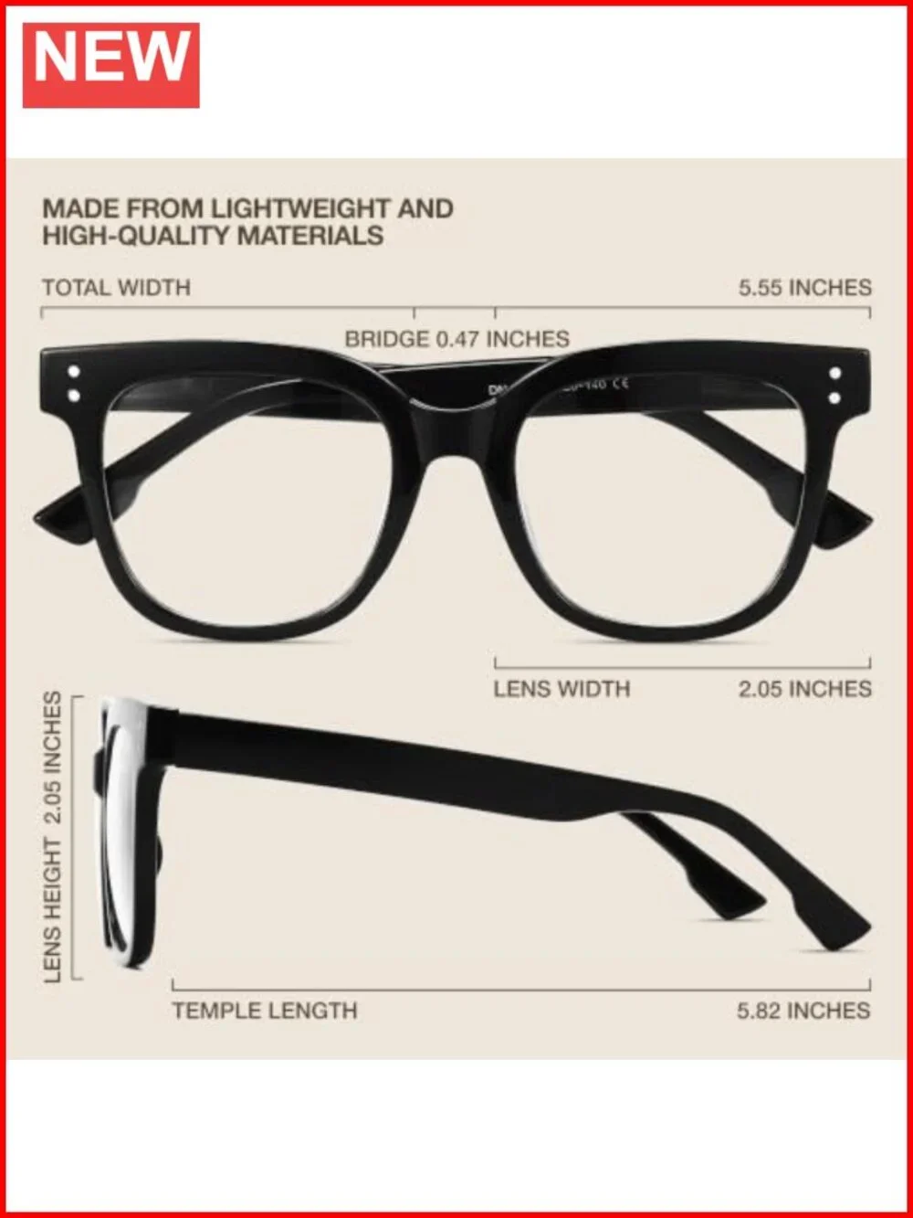 Oversized Blue Light Blocking Glasses for Women - Stylish Chunky Frames UV400